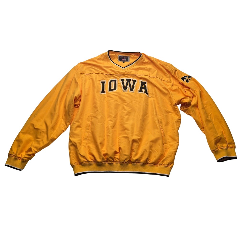 Colosseum Athletics‎ Iowa Hawkeyes Vintage V-Neck Windshirt Yellow Mens XXL